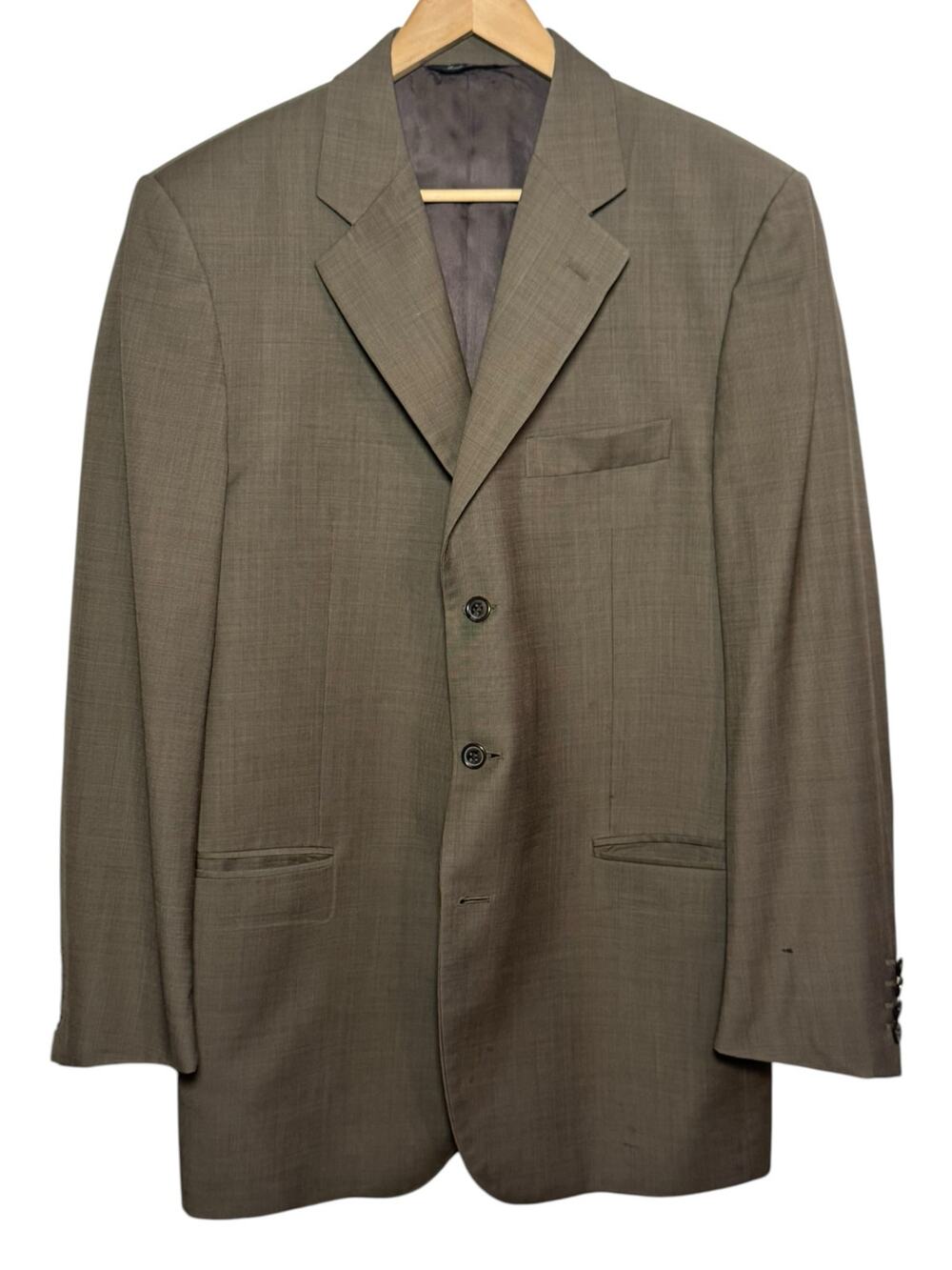 Barneys New York 100% Virgin Wool Tan 40R Made in Italy Vintage Blazer Jacket